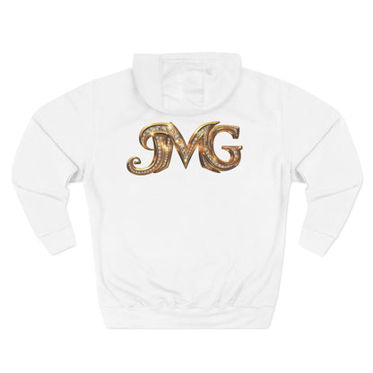 Jesus and MG Three-Panel Fleece Hoodie, Colorful Graphic Hoodie, Spiritual Gift for Him and Her, Cozy Fashion for All Seasons