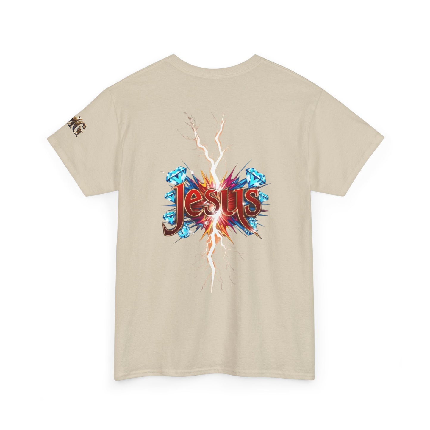 Stylish Unisex Heavy Cotton Tee with JMG & Jesus Prints, Graphic Tee, Casual Wear, Christian Apparel, Gift Idea