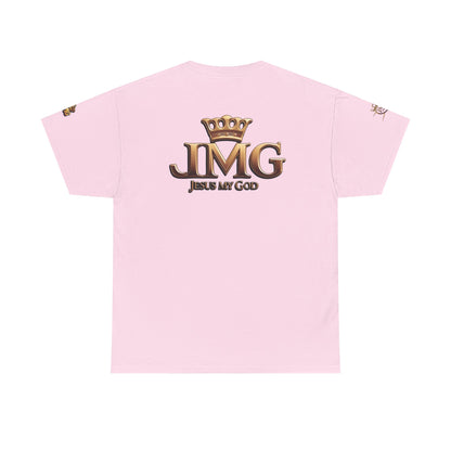 Religious Statement Tee | Unisex Heavy Cotton Tee with JMG Design, Casual Wear, Inspirational Gift, Christian Apparel, Faith-Based Clothing