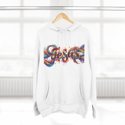 Jesus and MG Three-Panel Fleece Hoodie, Colorful Graphic Hoodie, Spiritual Gift for Him and Her, Cozy Fashion for All Seasons