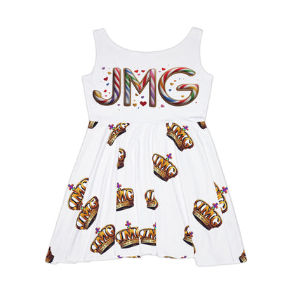 Colorful Women's Skater Dress with Crown Design - Fun Party Wear, Casual Outfits, Summer Dress, Festival Fashion, Unique Gift