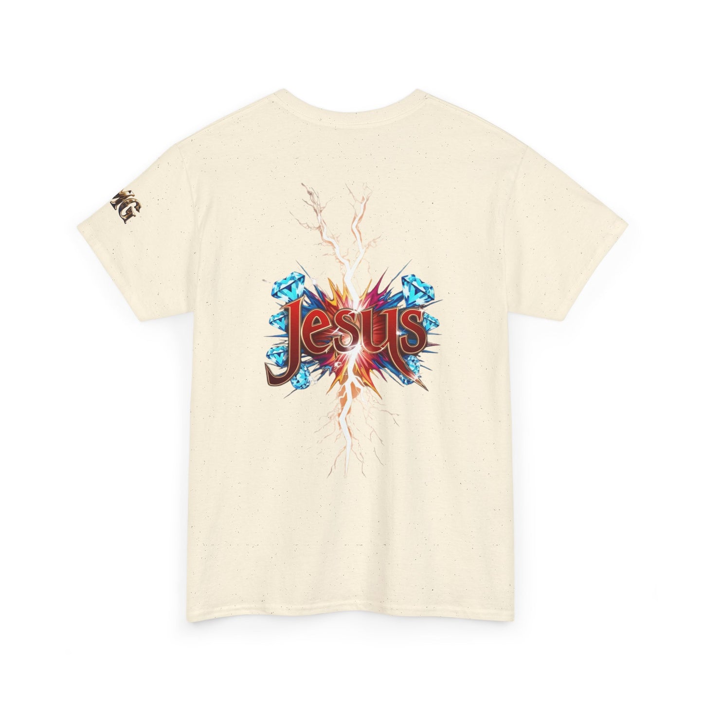 Stylish Unisex Heavy Cotton Tee with JMG & Jesus Prints, Graphic Tee, Casual Wear, Christian Apparel, Gift Idea