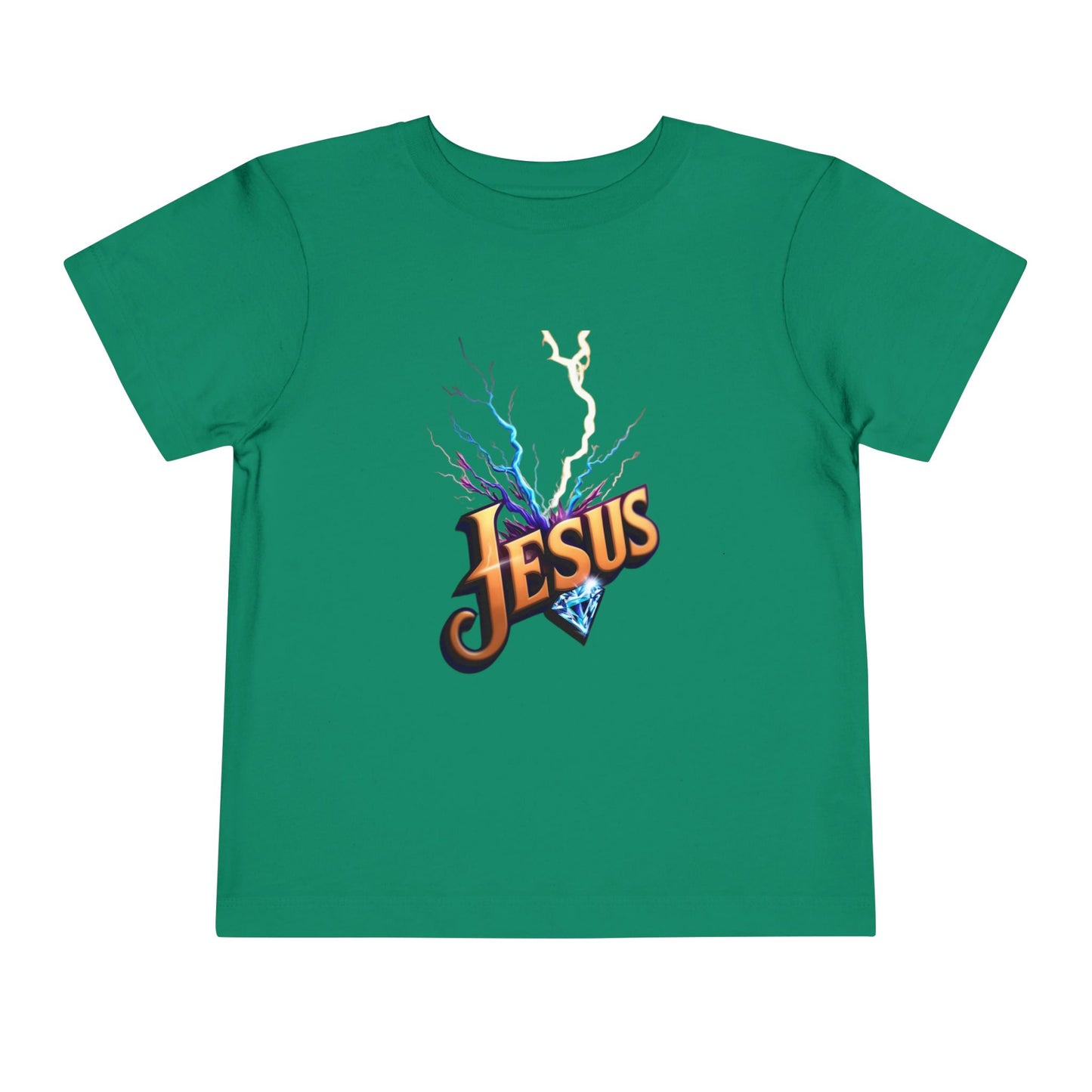 Toddler Short Sleeve Tee with Vibrant Jesus Design, Kid's Faith Shirt, Cute Christian T-Shirt, Summer Play Tee, Birthday Gift for Children