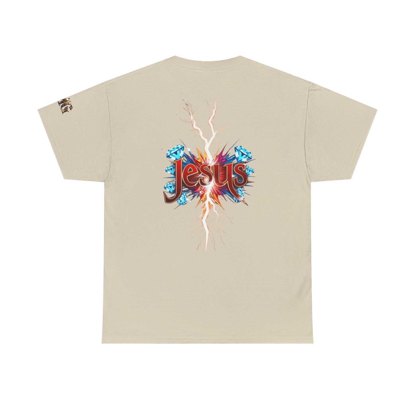 Stylish Unisex Heavy Cotton Tee with JMG & Jesus Prints, Graphic Tee, Casual Wear, Christian Apparel, Gift Idea