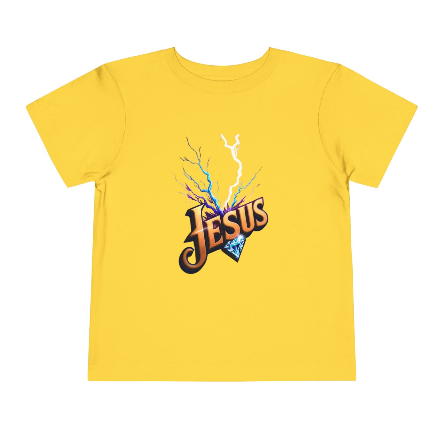 Toddler Short Sleeve Tee with Vibrant Jesus Design, Kid's Faith Shirt, Cute Christian T-Shirt, Summer Play Tee, Birthday Gift for Children