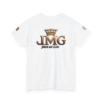 Religious Statement Tee | Unisex Heavy Cotton Tee with JMG Design, Casual Wear, Inspirational Gift, Christian Apparel, Faith-Based Clothing