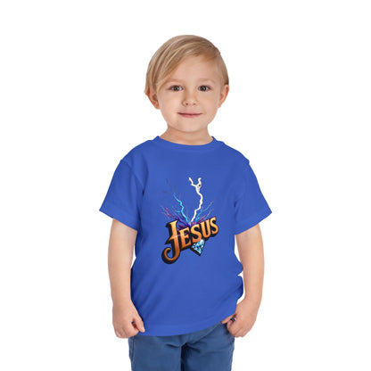 Toddler Short Sleeve Tee with Vibrant Jesus Design, Kid's Faith Shirt, Cute Christian T-Shirt, Summer Play Tee, Birthday Gift for Children