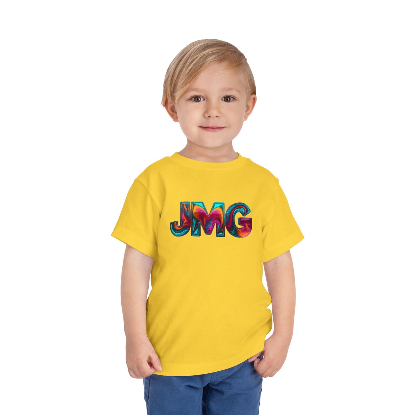 Colorful Kids' Tee Shirt, Toddler Graphic T-Shirt, Fun Playtime Shirt, Birthday Gift, Unique Kids Apparel, JMG Logo Design