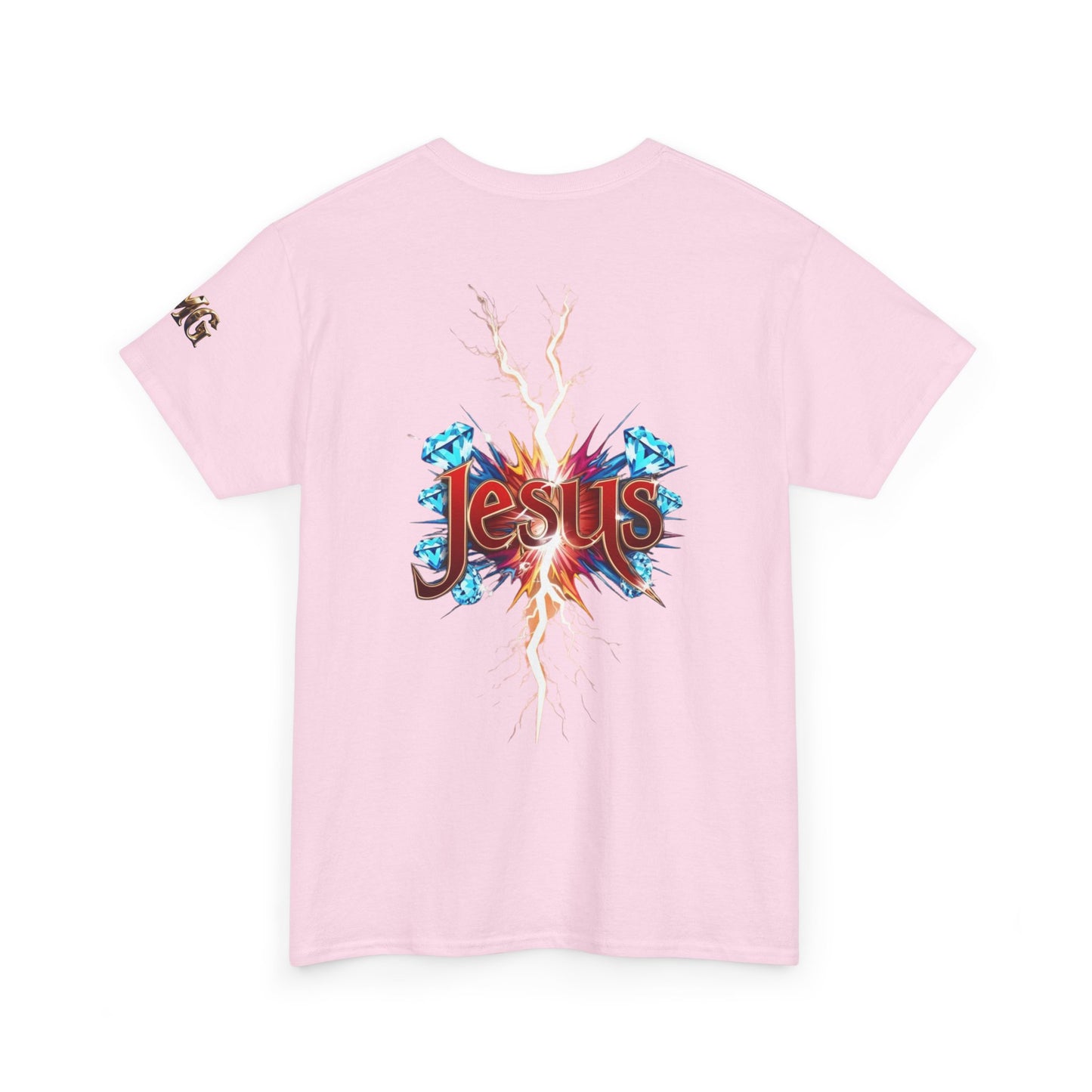 Stylish Unisex Heavy Cotton Tee with JMG & Jesus Prints, Graphic Tee, Casual Wear, Christian Apparel, Gift Idea