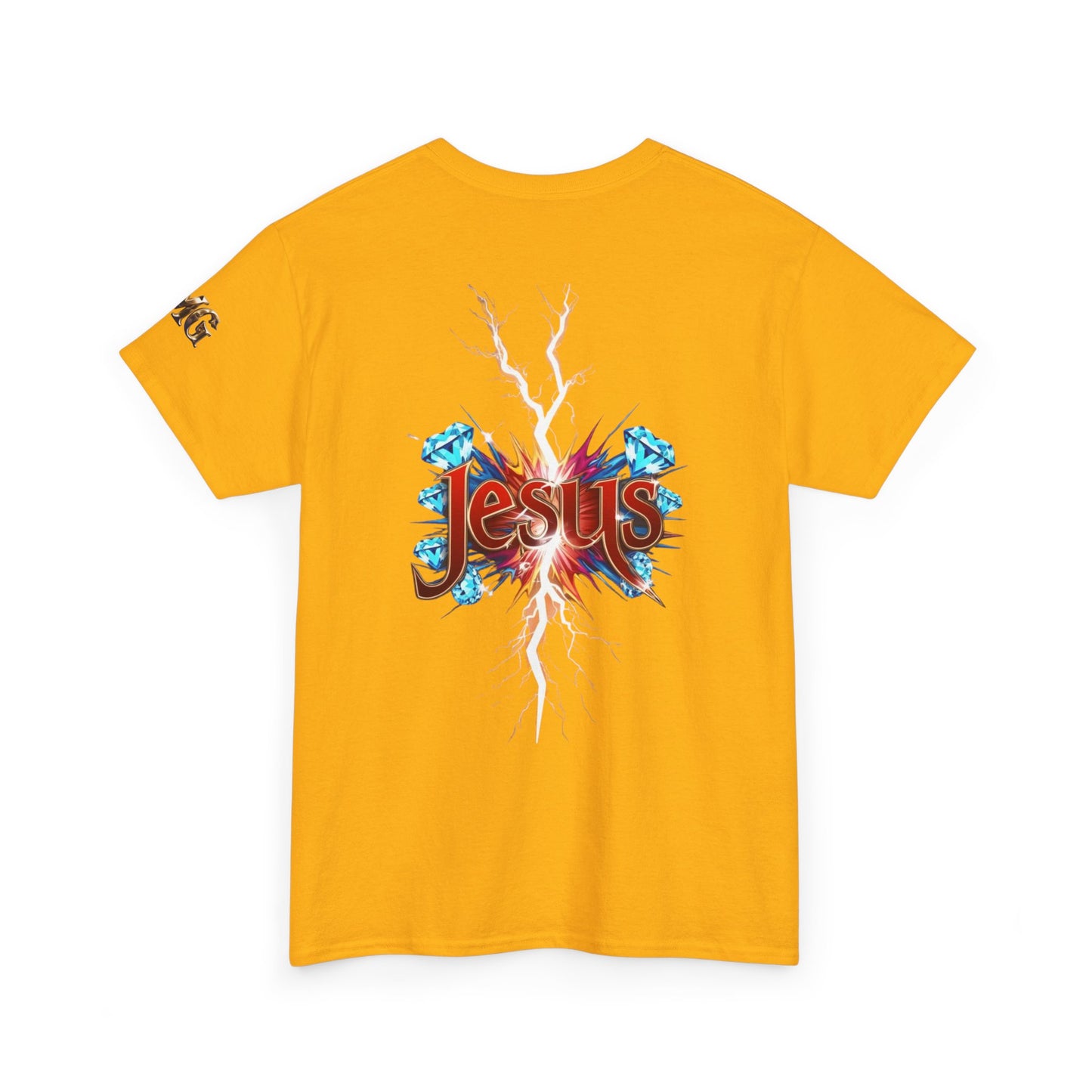 Stylish Unisex Heavy Cotton Tee with JMG & Jesus Prints, Graphic Tee, Casual Wear, Christian Apparel, Gift Idea