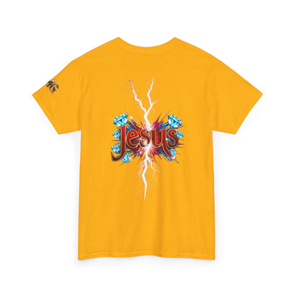 Stylish Unisex Heavy Cotton Tee with JMG & Jesus Prints, Graphic Tee, Casual Wear, Christian Apparel, Gift Idea