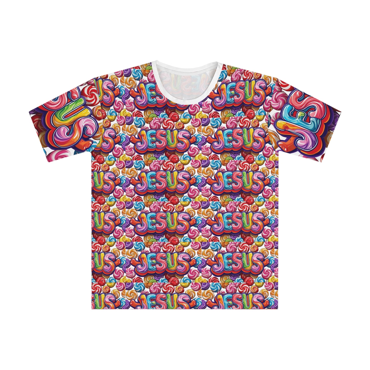 Colorful Jesus Graphic T-Shirt for Men, Relaxed Fit Tee, Faith-Inspired Apparel, Perfect for Church, Casual Wear, Spiritual Gifts