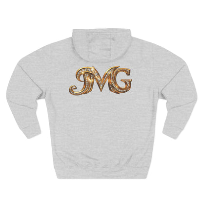 Jesus and MG Three-Panel Fleece Hoodie, Colorful Graphic Hoodie, Spiritual Gift for Him and Her, Cozy Fashion for All Seasons