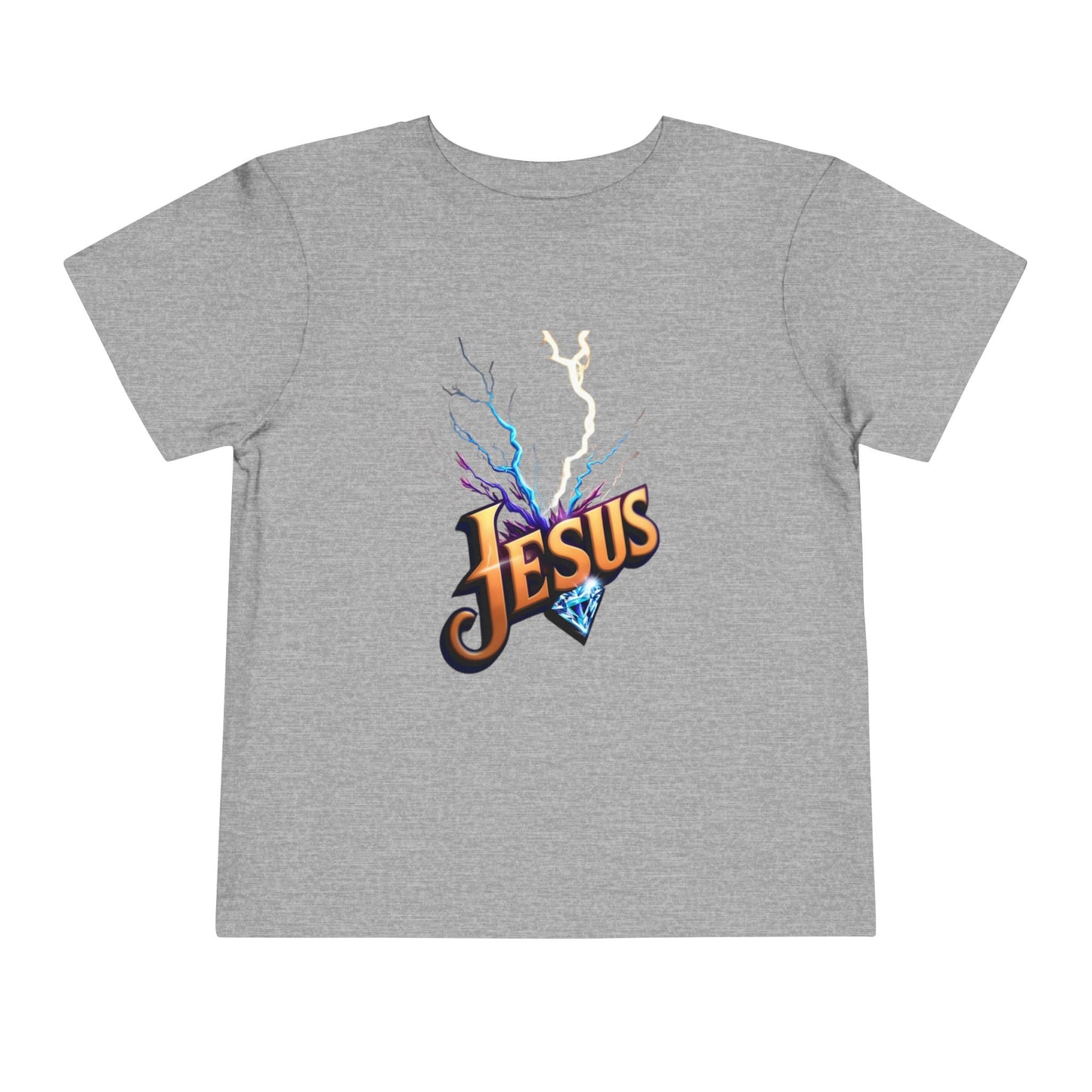 Toddler Short Sleeve Tee with Vibrant Jesus Design, Kid's Faith Shirt, Cute Christian T-Shirt, Summer Play Tee, Birthday Gift for Children