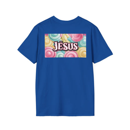 Vibrant Jesus Graphic T-Shirt, Unisex Softstyle Tee for Faith Lovers, Christian Apparel, Inspirational Gift, Casual Wear, Summer Style