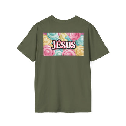 Vibrant Jesus Graphic T-Shirt, Unisex Softstyle Tee for Faith Lovers, Christian Apparel, Inspirational Gift, Casual Wear, Summer Style