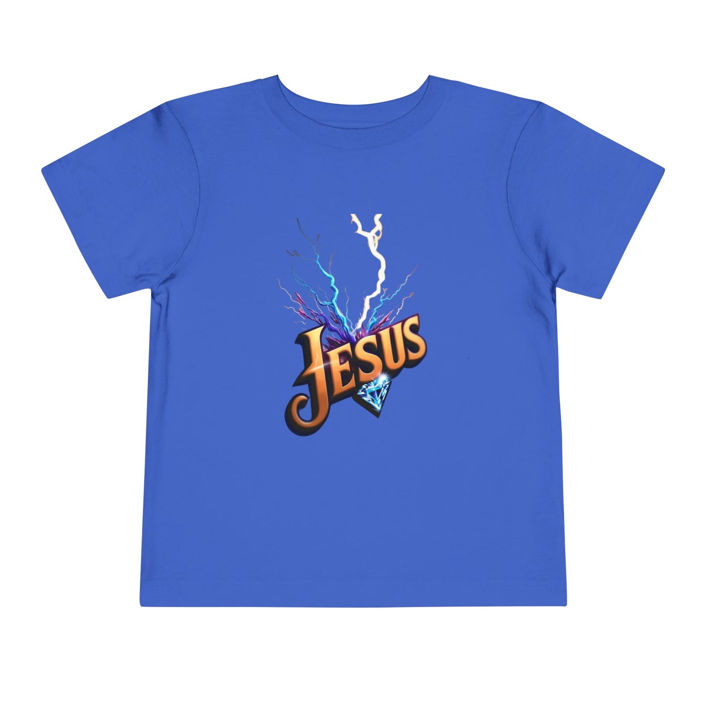 Toddler Short Sleeve Tee with Vibrant Jesus Design, Kid's Faith Shirt, Cute Christian T-Shirt, Summer Play Tee, Birthday Gift for Children