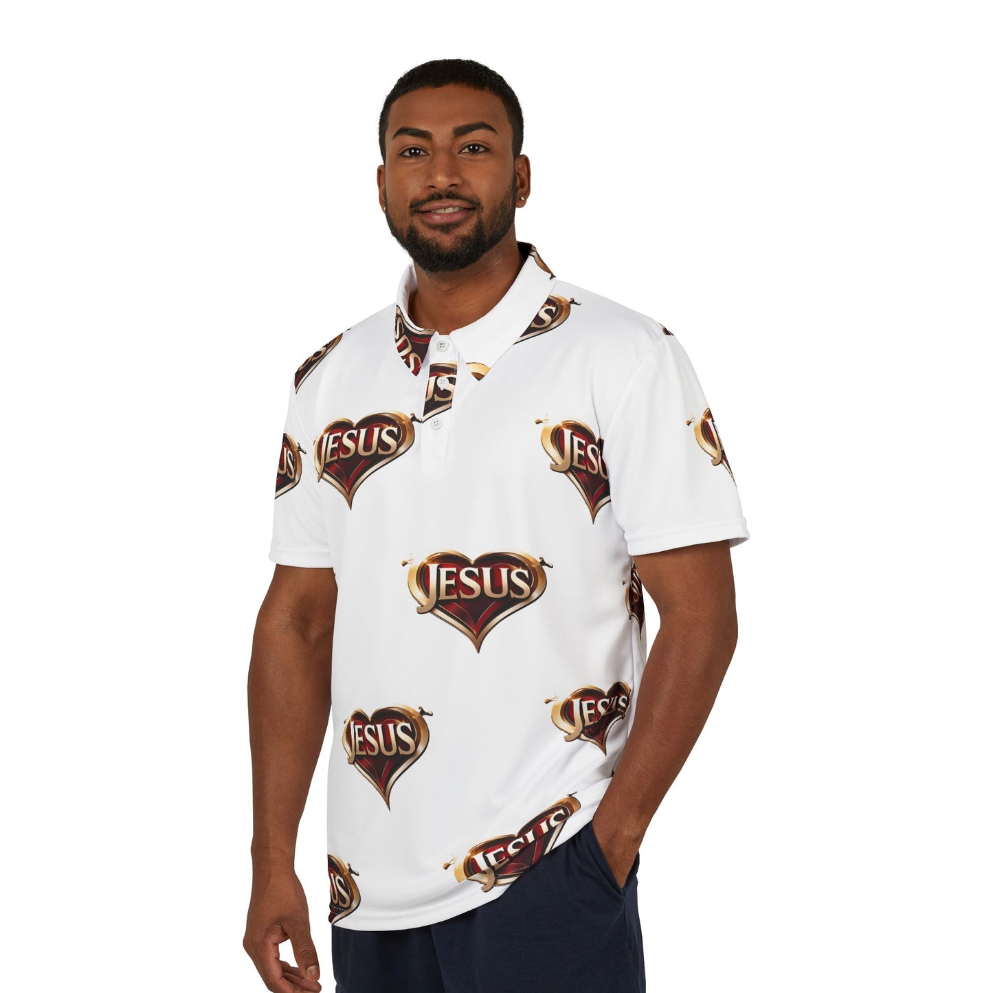 Stylish Christian Polo Shirt, Faith-Inspired Apparel for Men, Jesus Themed Gift, Casual Church Wear, Unique Religious Clothing