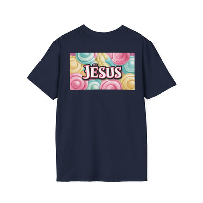 Vibrant Jesus Graphic T-Shirt, Unisex Softstyle Tee for Faith Lovers, Christian Apparel, Inspirational Gift, Casual Wear, Summer Style