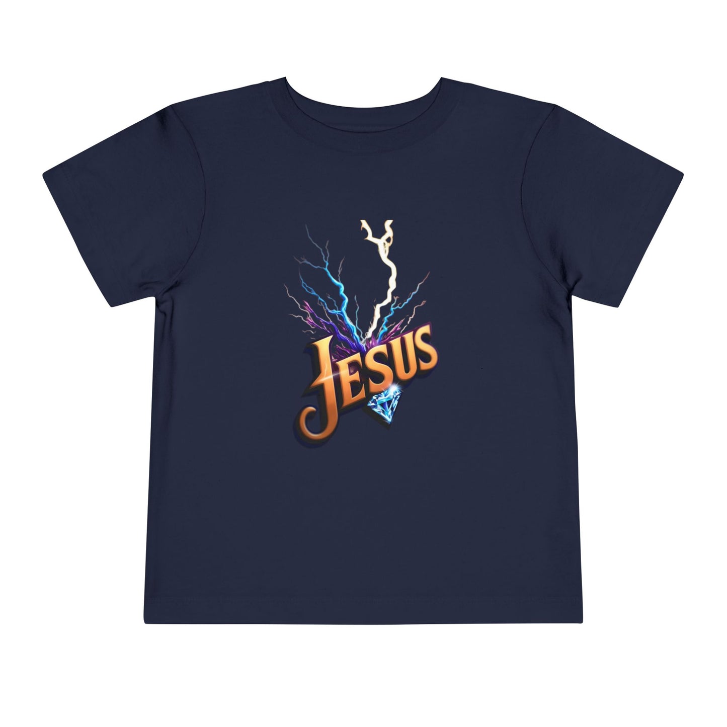 Toddler Short Sleeve Tee with Vibrant Jesus Design, Kid's Faith Shirt, Cute Christian T-Shirt, Summer Play Tee, Birthday Gift for Children