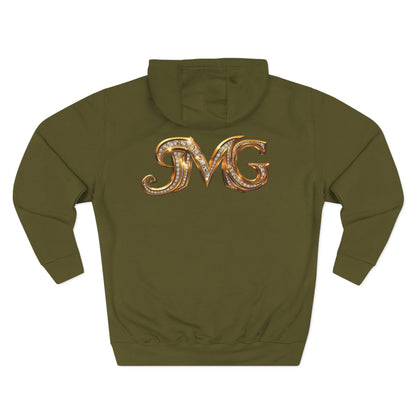 Jesus and MG Three-Panel Fleece Hoodie, Colorful Graphic Hoodie, Spiritual Gift for Him and Her, Cozy Fashion for All Seasons